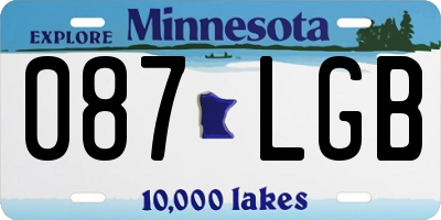MN license plate 087LGB