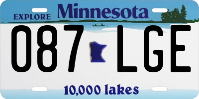 MN license plate 087LGE