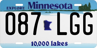 MN license plate 087LGG