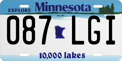 MN license plate 087LGI