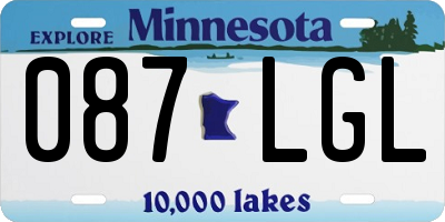 MN license plate 087LGL