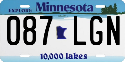 MN license plate 087LGN