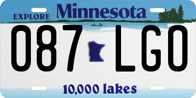 MN license plate 087LGO