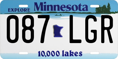 MN license plate 087LGR