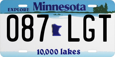MN license plate 087LGT