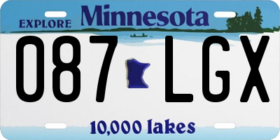 MN license plate 087LGX