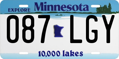 MN license plate 087LGY