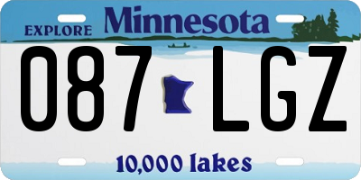 MN license plate 087LGZ