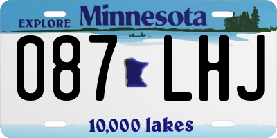 MN license plate 087LHJ