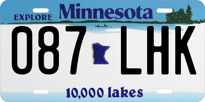 MN license plate 087LHK