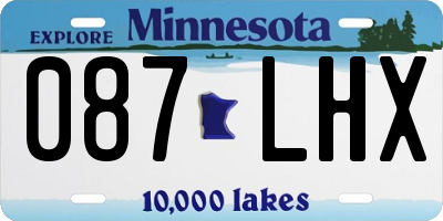 MN license plate 087LHX