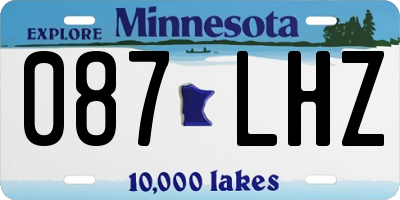 MN license plate 087LHZ