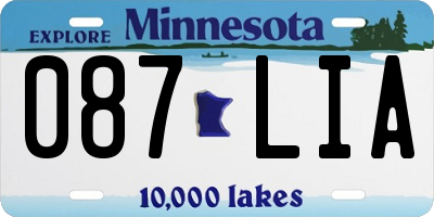 MN license plate 087LIA