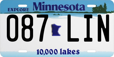 MN license plate 087LIN