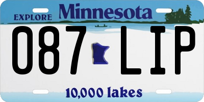 MN license plate 087LIP