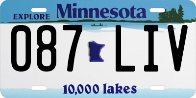 MN license plate 087LIV