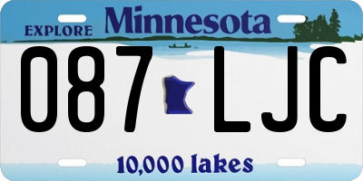 MN license plate 087LJC