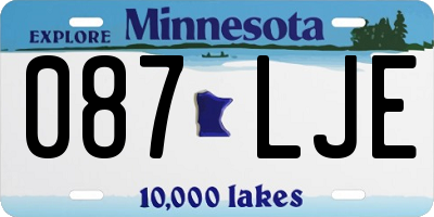 MN license plate 087LJE