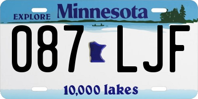 MN license plate 087LJF