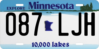 MN license plate 087LJH