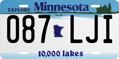 MN license plate 087LJI