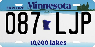 MN license plate 087LJP