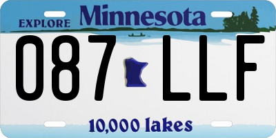 MN license plate 087LLF