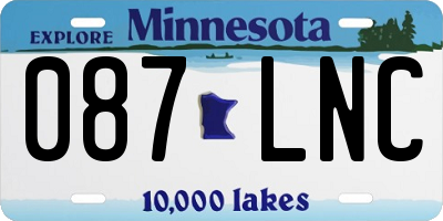 MN license plate 087LNC