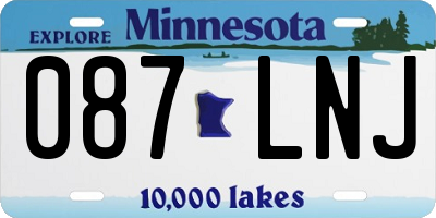 MN license plate 087LNJ