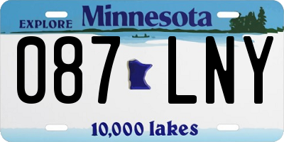 MN license plate 087LNY
