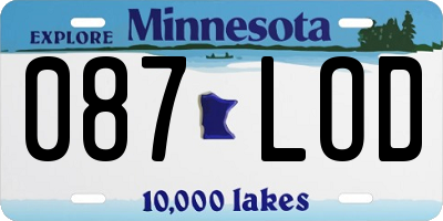 MN license plate 087LOD