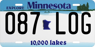 MN license plate 087LOG