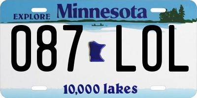 MN license plate 087LOL