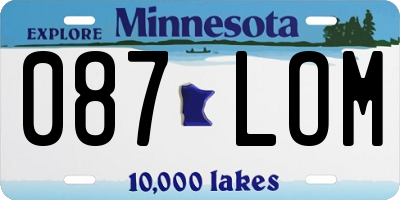 MN license plate 087LOM