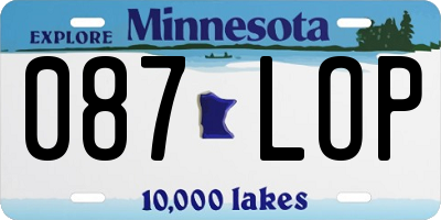 MN license plate 087LOP