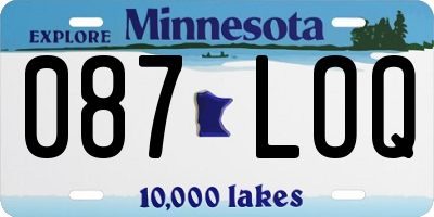 MN license plate 087LOQ