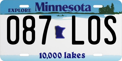 MN license plate 087LOS