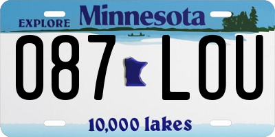 MN license plate 087LOU