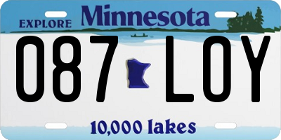 MN license plate 087LOY