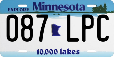 MN license plate 087LPC