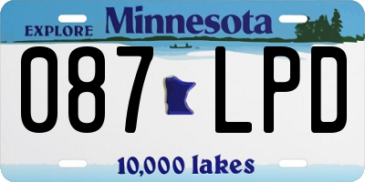 MN license plate 087LPD