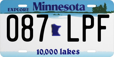 MN license plate 087LPF