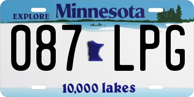 MN license plate 087LPG