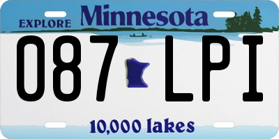 MN license plate 087LPI