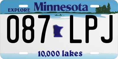 MN license plate 087LPJ