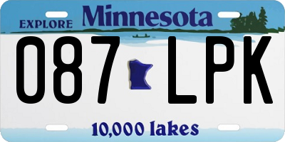 MN license plate 087LPK
