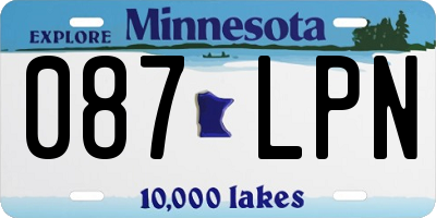 MN license plate 087LPN