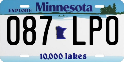 MN license plate 087LPO