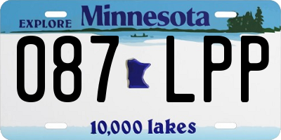 MN license plate 087LPP