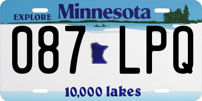 MN license plate 087LPQ